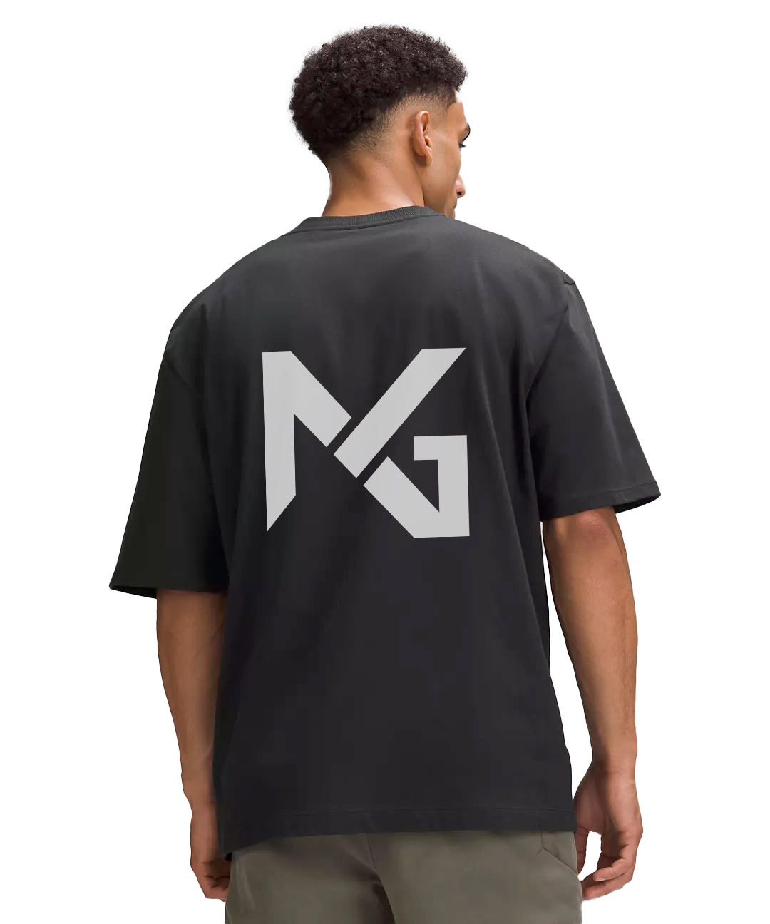 Natural Gas Black Oversized T-Shirt with Large Back NG Logo – Minimal Athletic Streetwear for Men – Lifestyle Apparel from Natural Gas Organic Energy Brand