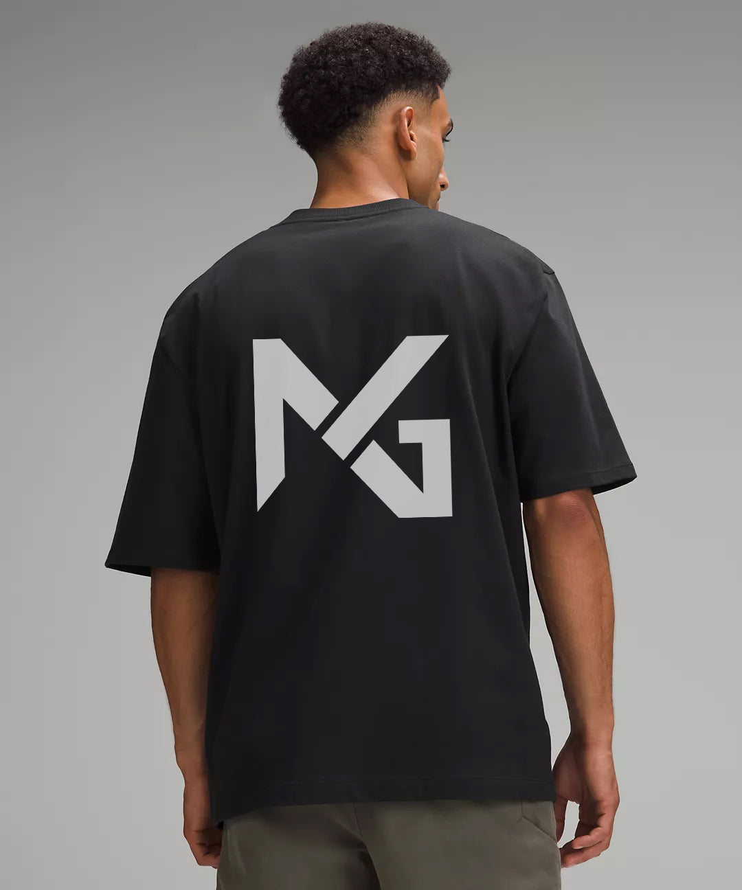 Back View of Natural Gas Men’s Black Performance Tee Featuring Large NG Logo Design